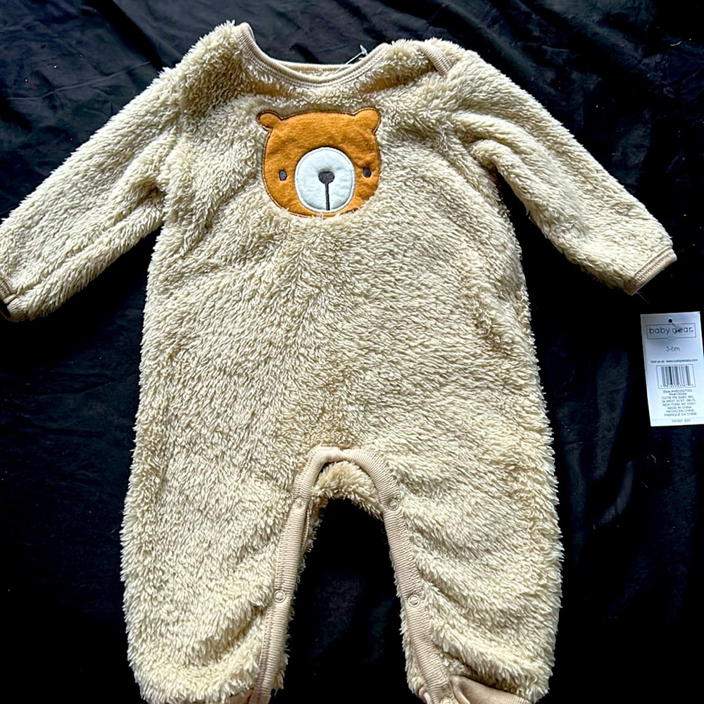 Fluffy baby pajama jumpsuit